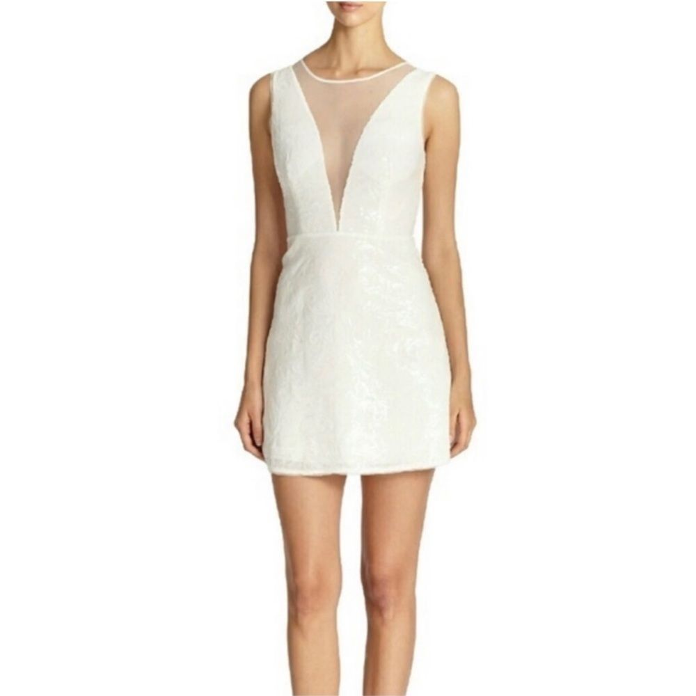 NWT BCBGMAXAZRIA Selina Mini Dress in Off White, Size 10